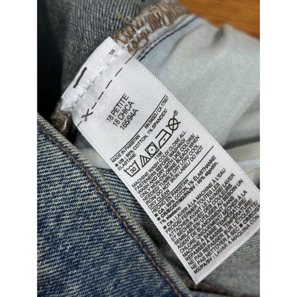 Old Navy Womens Jeans Sz 18P Blue Mid Rise Slouchy Straight Leg Button Fly NWT - Picture 5 of 6